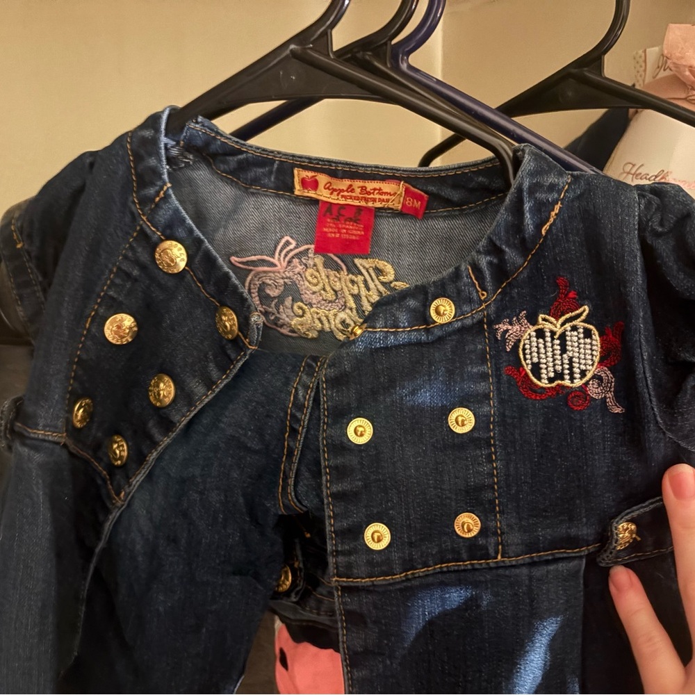 Apple Bottoms Blue Denim Jacket with Gold Buttons
